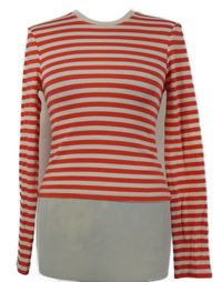 Dámské červeno-bílé pruhované žebrované crop triko Tally Weijl