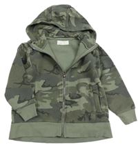 Khaki army propínací mikina s kapucí Next