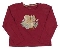 Vínové tričko s veverkou Primark