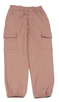 Starorůžové cargo tepláky 