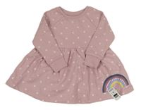 Nové - Pudrové puntíkaté teplákové šaty s duhou Dunnes Stores