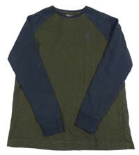 Khaki-tmavomodré triko Next
