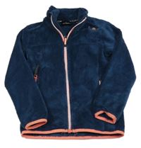 Tmavomodrá chlupatá propínací funkční mikina CMP