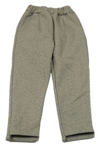 Hnedé melírované vzorované cargo teplákové nohavice Frechdachs