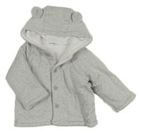 Sivá vzorovaná prepínaci zateplená mikina s kapucňou