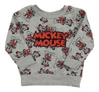 Sivá mikina s Mickeym a nápisom Primark