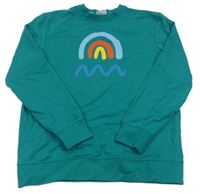 Tmavozelená mikina s dúhou BPC