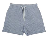 Světlemodro-biele pruhované krepové kraťasy Dopodopo