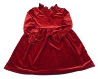 Červené zamatové šaty Dunnes