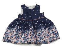 Tmavomodré šaty s kvietkami Primark