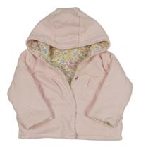 Světlerůžová zateplená oboustranná propínací mikina s kapucí George