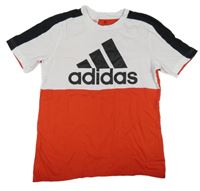 Bílo-červené tričko s logem Adidas
