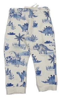 Bílo-modré tepláky s dinosaury F&F
