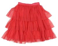 Ružová sieťovaná vrstvená sukňa Vertbaudet