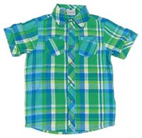 Zeleno-modrá kockovaná košeľa Topolino