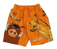 Oranžové plážové kraťasy so Simbou a kamarády Disney