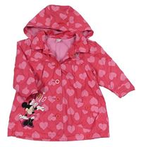 Růžová šusťáková jarní parka s Minnií Disney