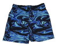 Čierno-modré vzorované plážové kraťasy H&M