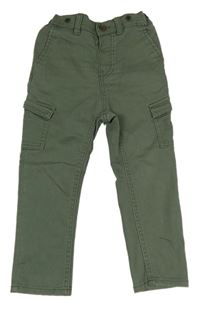 Khaki cargo nohavice s vreckami H&M