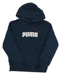 Petrolejová mikina s logem a kapucí Puma