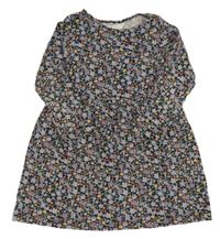 Čierno-farebné kvietkovane bavlnené šaty H&M