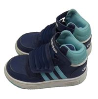 Tmavomodré koženkové členkové topánky Adidas vel. 27