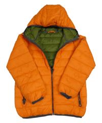 Oranžová šušťáková prešívaná zimná bunda s kapucňou zn. Next