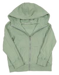 Světlezelená propínací mikina se sluníčkem a kapucí Next 
