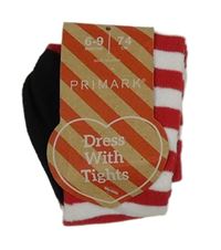 Nové - Červeno-bílo-černé pruhované punčocháče PRIMARK