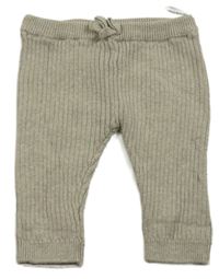 Béžové rebrované pletené nohavice C&A