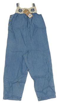 Nové - Modré kalhotový overal riflobého vzhledu s nášivkou Next