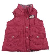 Malinová šušťáková zateplená obojstranná vesta C&A