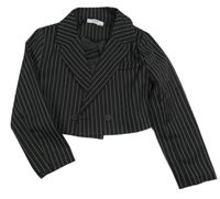 Černo-bílý pruhovaný crop kabátek Loevia