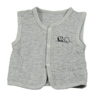 Sivá tepláková vesta so zvieratkami