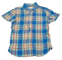 Modro-farebná kockovaná ľanová košeľa Bini Boden