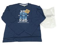 Nové - Tmavomodré triko se skaty Kangaroo Poo