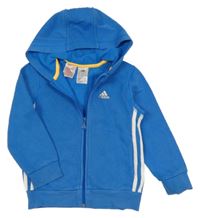 Modrá propínací mikina s logem a kapucí Adidas