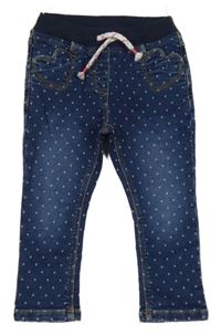 Tmavomodré puntíkované teplákové rifle C&A