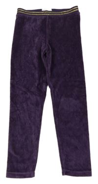 Tmavofialové sametové legíny Fat Face