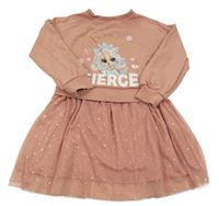 Starorůžové teplákovo/tylové šaty L.O.L. Surprise