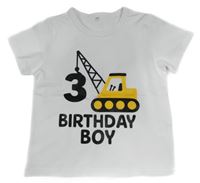 Bílé tričko s bagrem