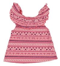 Neónově ružový top so vzorom a volánky zn Y.F.K.