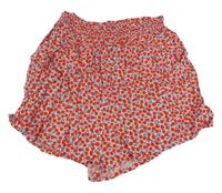 Svetloružové plátenné kraťasy s třešničkami Next