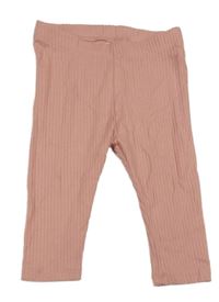 Svetloružové rebrované legíny H&M