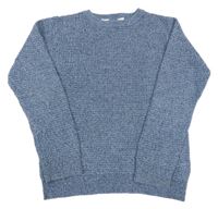 Modro-svetlomodrý vzorovaný melírovaný sveter H&M