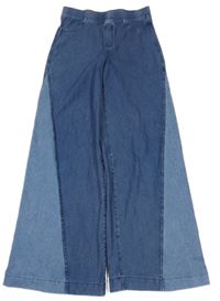 Modro-svetlomodré široké teplákové rifle H&M