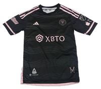 Černo-světlerůžový funkční fotbalový dres se znakem a číslem - Messi Adidas