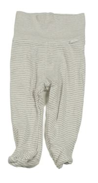 Bílo-hnědo/šedé pruhované polodupky H&M