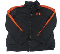 Černo-červená funkční sportovní propínací mikina s logem UNDER ARMOUR