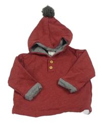 Rezavo-šedá melírovaná mikina s kapucí H&M
